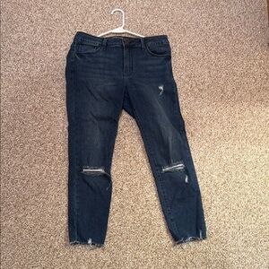 Women's Distressed Blue Jeans